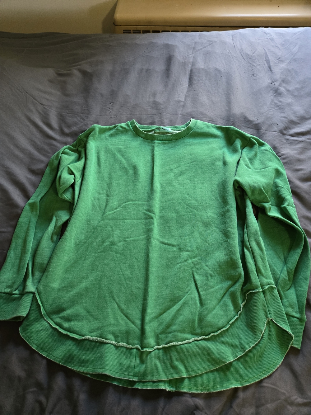 Filly Flair Pigment Dyed Campfire Round Hem Women's Crew Sweatshirt Large